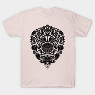 Deep Sea Damask black T-Shirt